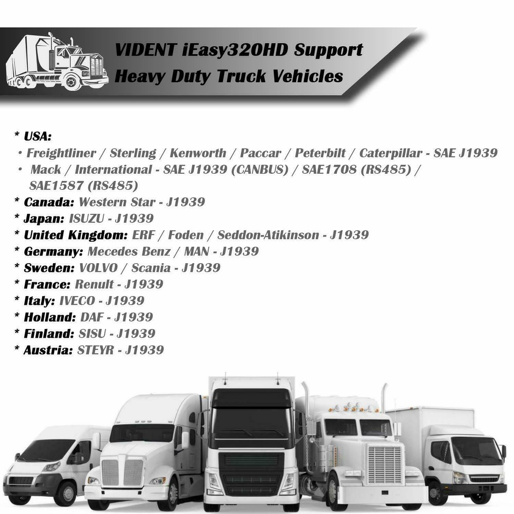 HEAVY DUTY DIESEL TRUCK DIAGNOSTIC SCANNER TOOL CODE READER FREIGHTLINER CUMMINS