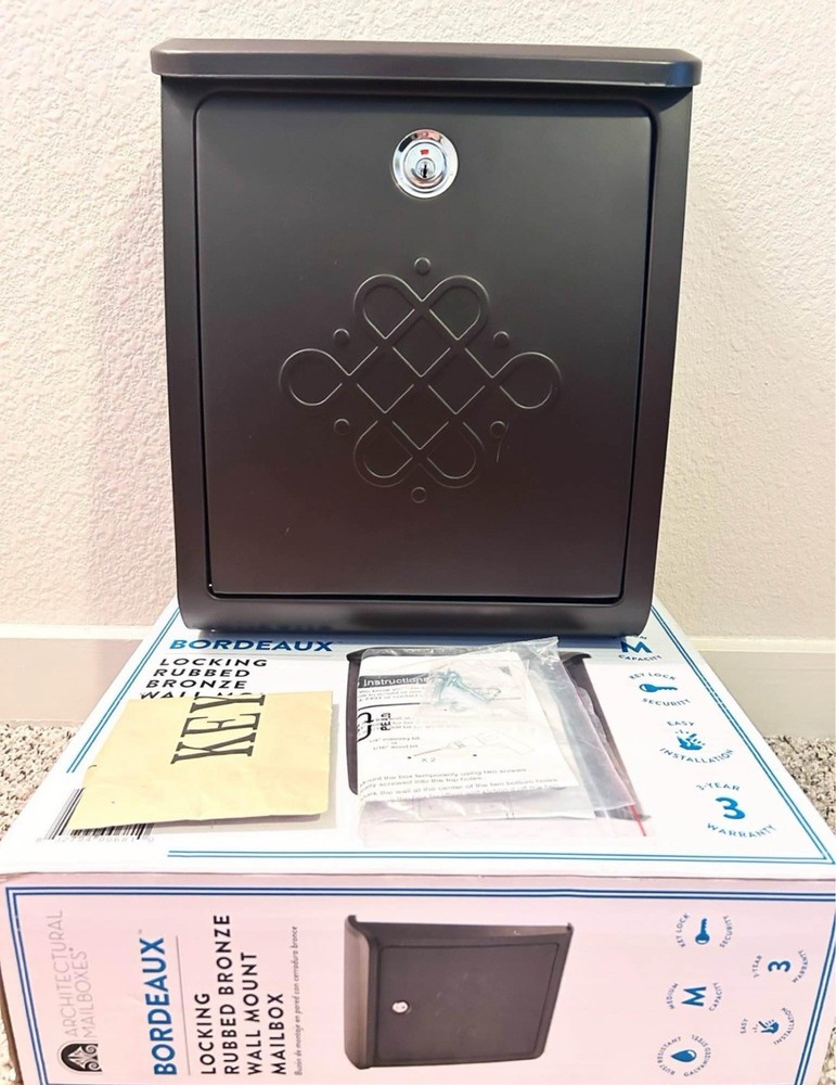 Architectural Mailboxes Bordeaux Rubbed Bronze Medium Steel Locking Wall Mount