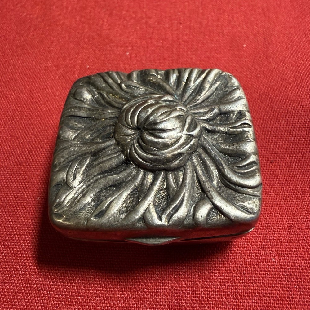 Antique Sterling Silver Pill Box 1638 Hallmarks  29g