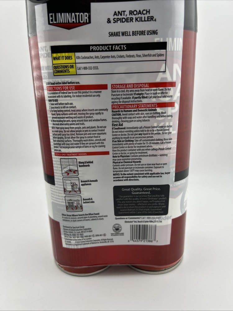 Eliminator Ant Roach and Spider Killer “2 17.5 oz. Cans”