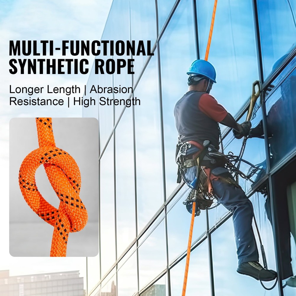 Arborist Tree Climbing Rope Double Braid Polyester 1/2" x 120' 48-Strand