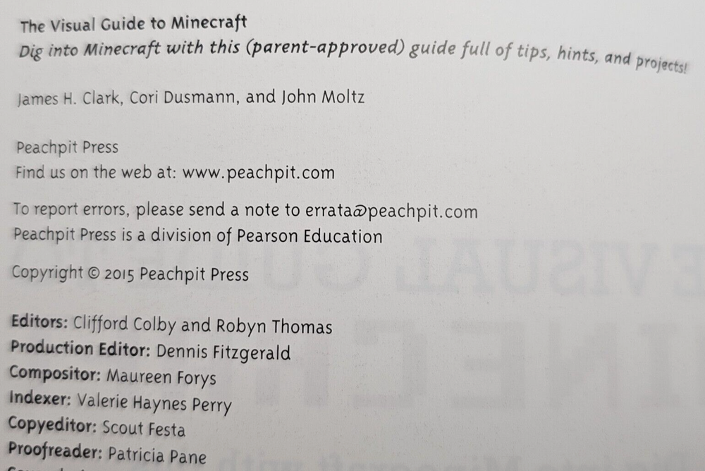 2015 Visual Guide to Minecraft Tips Hints Projects Clark Dunsmann Moltz Book
