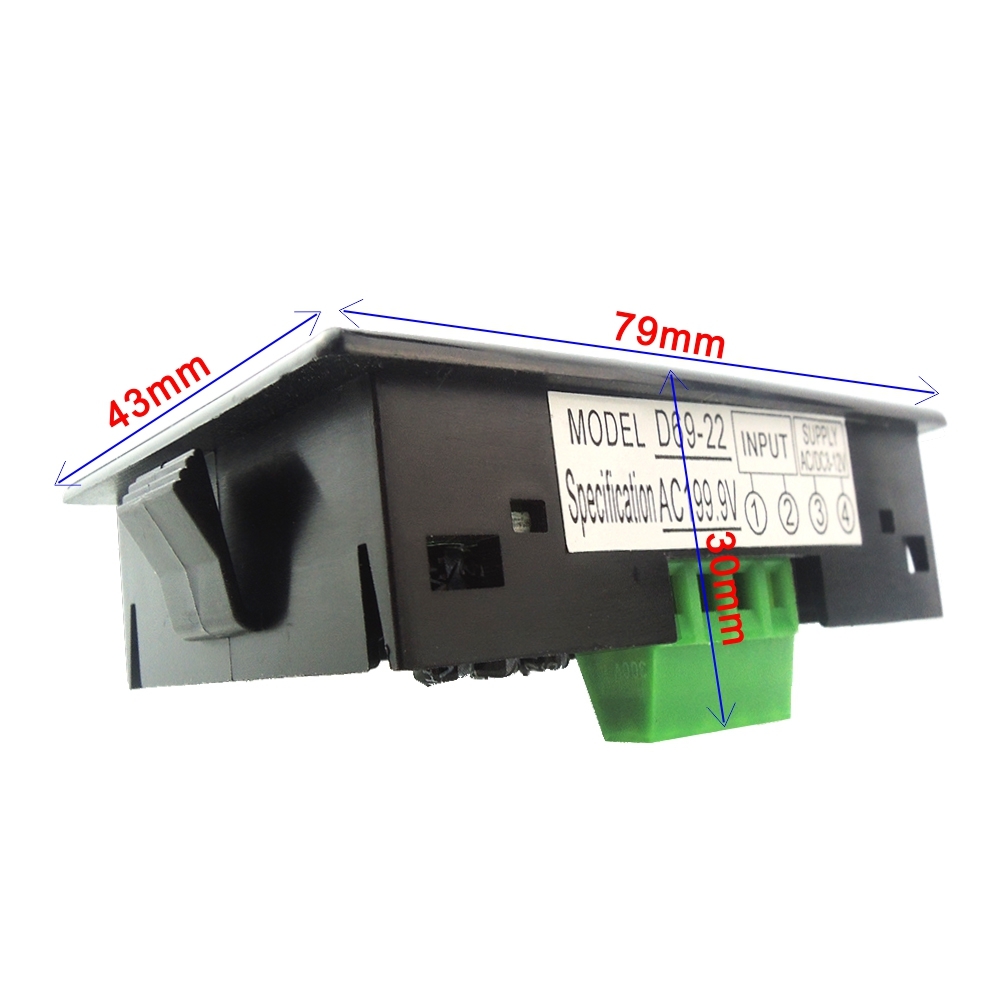 AC 0-600V 0-199V LCD Digital Voltage Panel Meter Voltmeter Volt Display 2 Wires