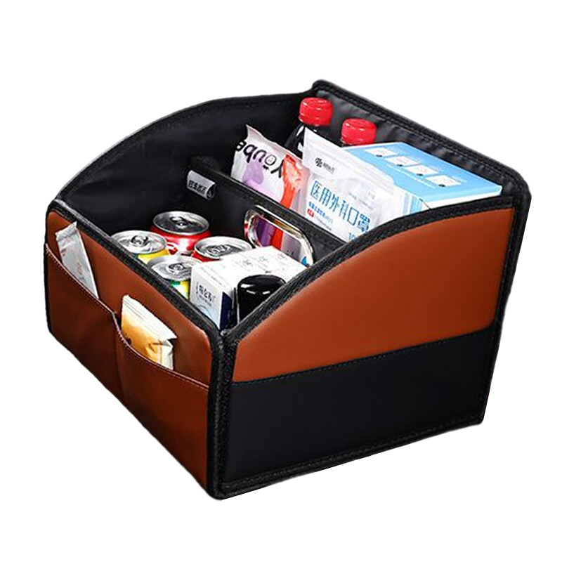 Co Driver Storage Box Car Front PU Leather Storage Box High-Capacity