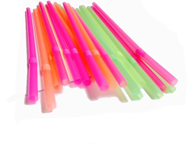 9" Wrapped Neon Flex Straws - 125ct