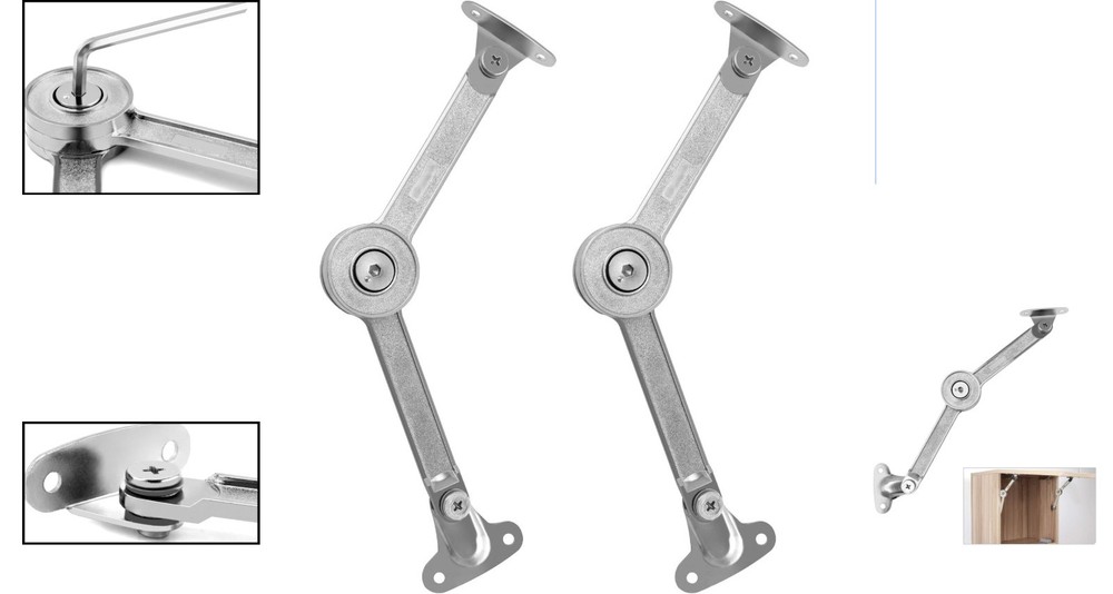 Dual Pack Lid Stay Hinges - Unfinished 40lbs Capacity, Adjustable Angles