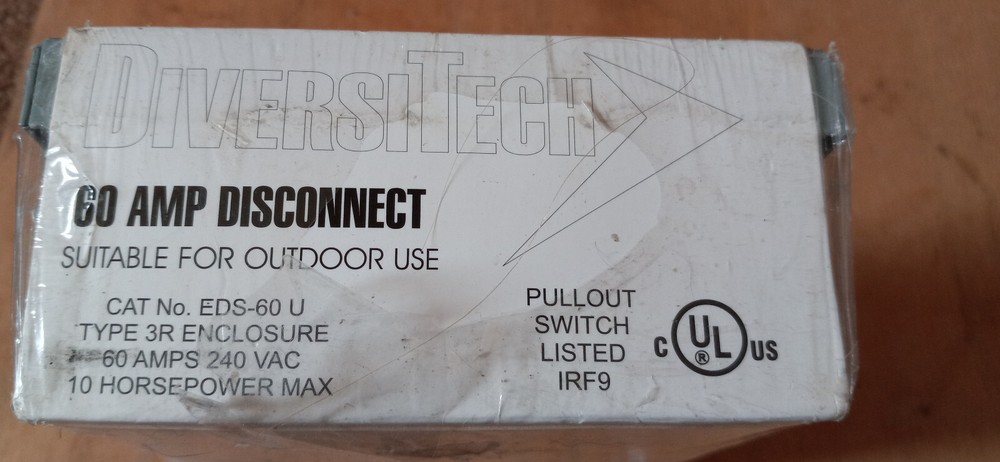 Diversitech EDS-60U 60 Amp Disconnect - NOS