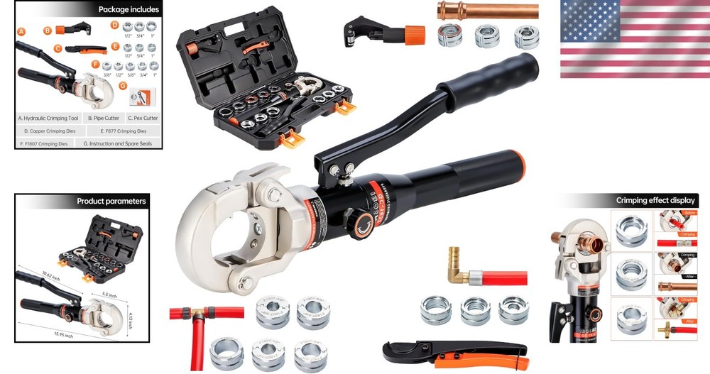 Hydraulic Pipe Fittings Crimper Tool with Various Sized Dies