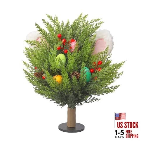 1Pcs Artificial Easter Egg Flower Table Ornaments, Easter Pastel Eggs Berry