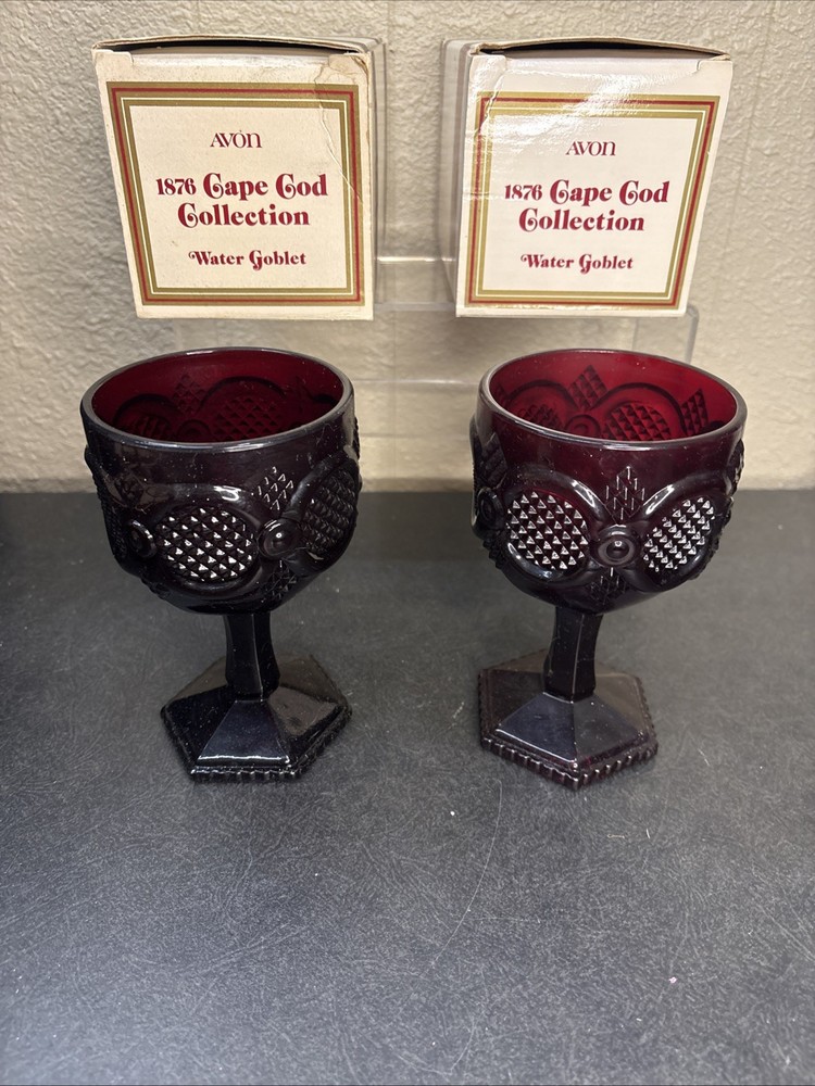 2~Vtg~Avon~The 1876 Cape Cod Collection~Water Goblets