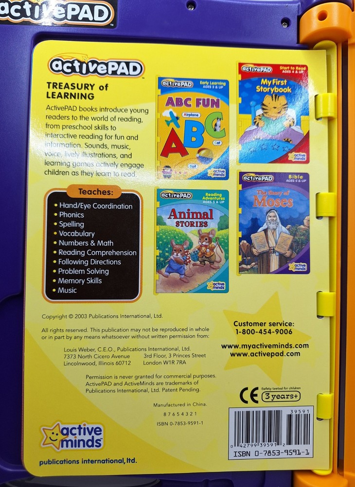 Active Minds ActivePAD (2003) With Treasury Of Learning - Tested Works Great