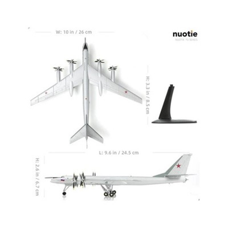Model airplane Tu-95 Bear 1:200 metal bomber