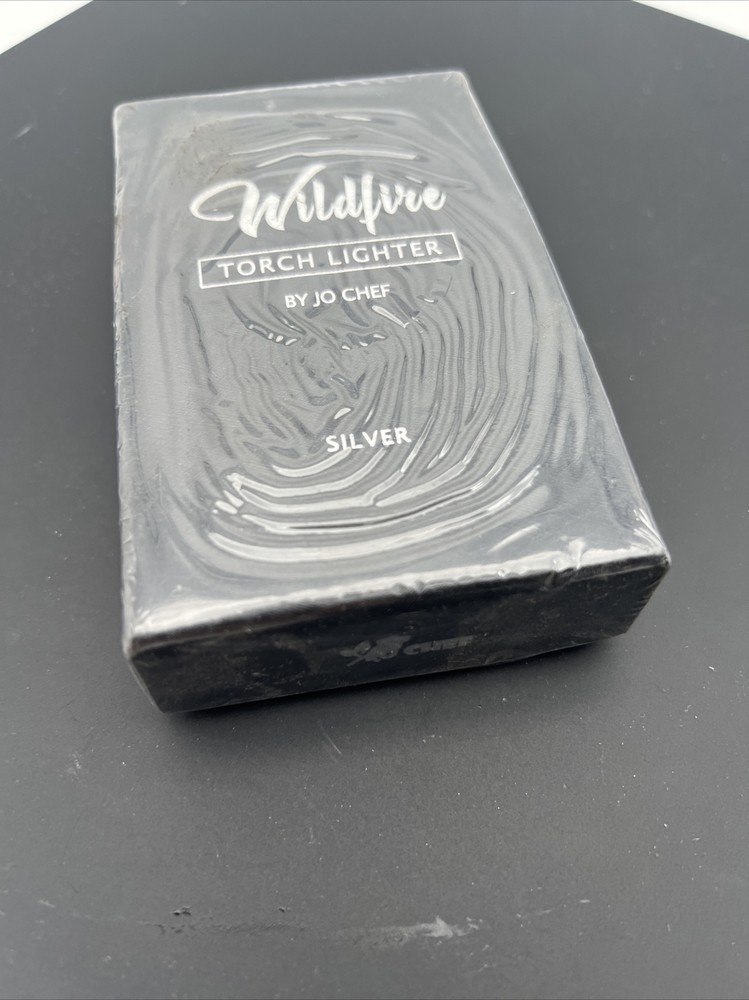 Jo Chef Butane Torch Lighter Quad Flame Jet Lighter Silver