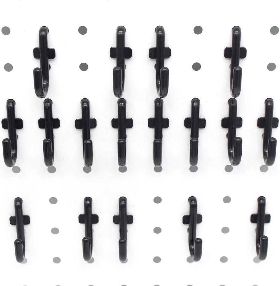 Pegboard Hooks Kit Pegboard J Hook Assortment 100PK Black Peg Hooks