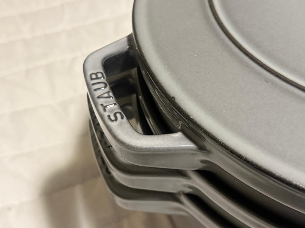 Staub Cast Iron 4-pc Stackable Set, Graphite Grey