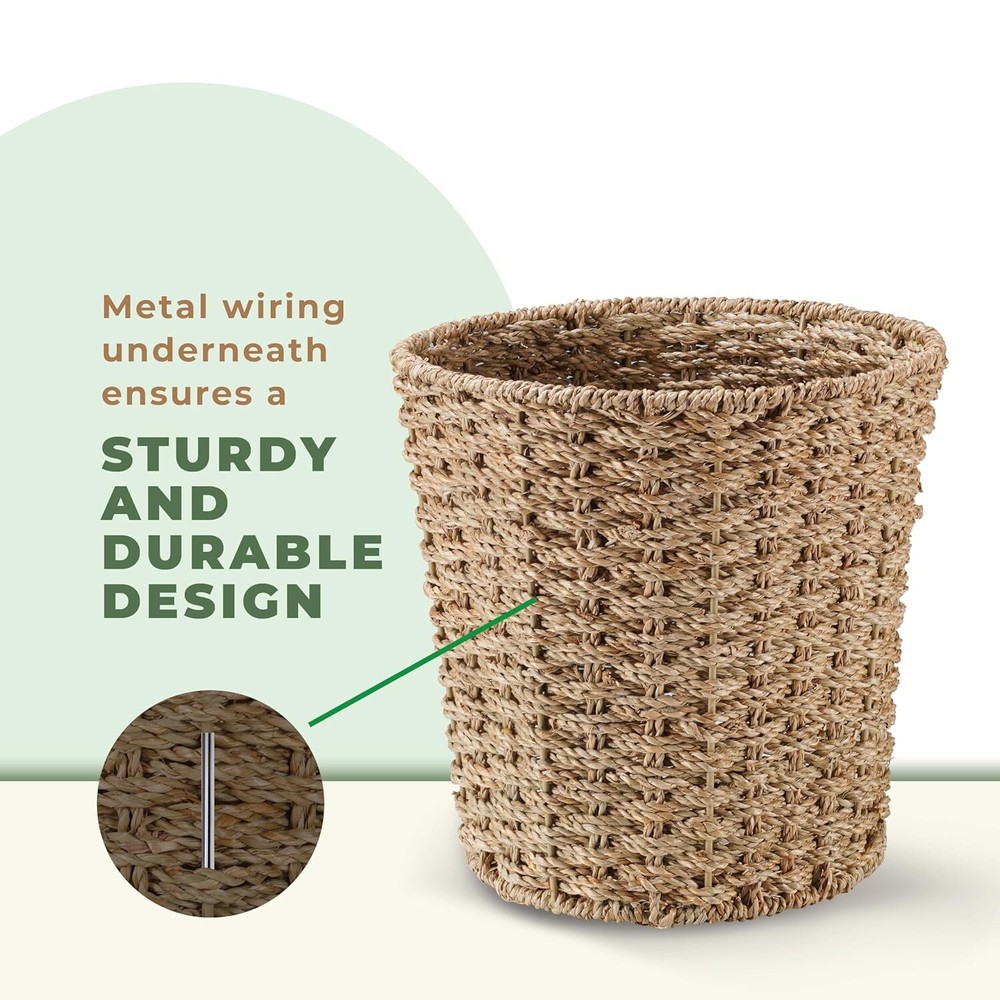 2-Pack Seagrass Waste Basket