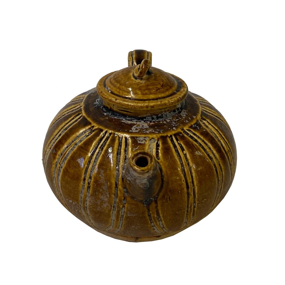 Chinese Ware Brown Glaze Pattern Ceramic Jar Vase Display Art ws2652