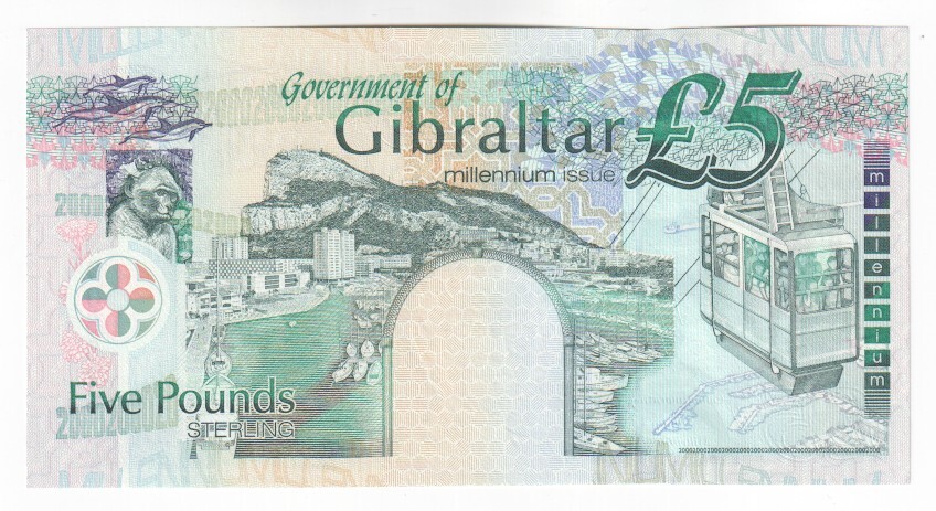 GIBRALTAR £5 Banknote, Millennium Issue (2000) P.29 - UNC