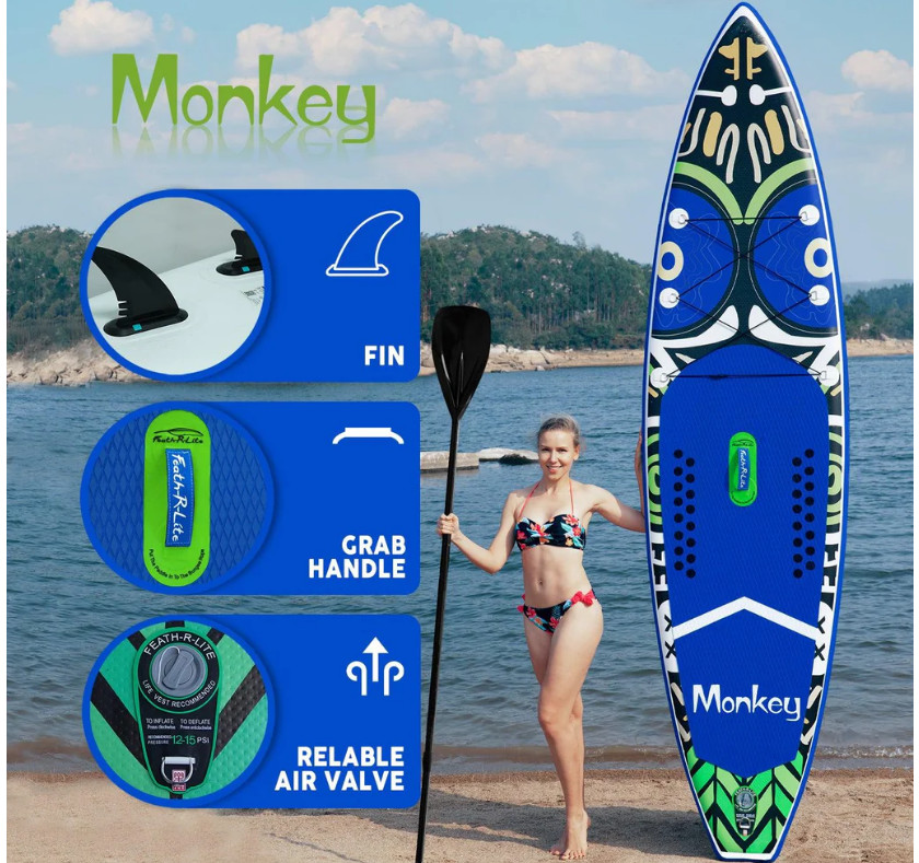 *NEW* Monkey FunWater SUP Stand Up Inflatable Paddle Board - 11 ft