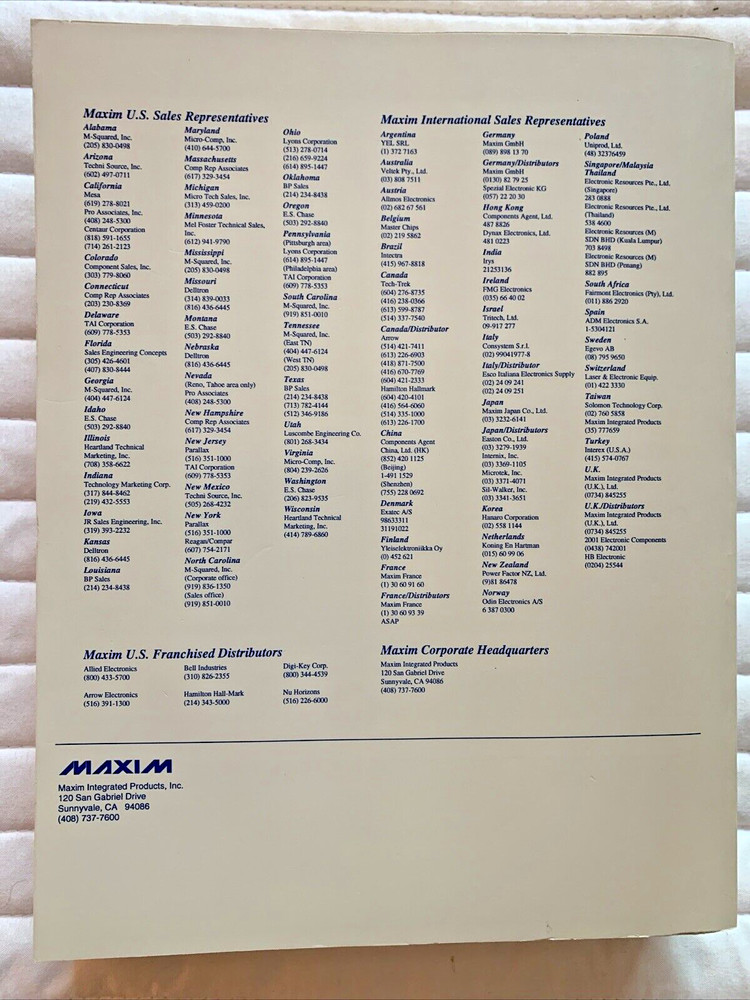 Vintage 1994 MAXIM New Releases Data Book Volume III