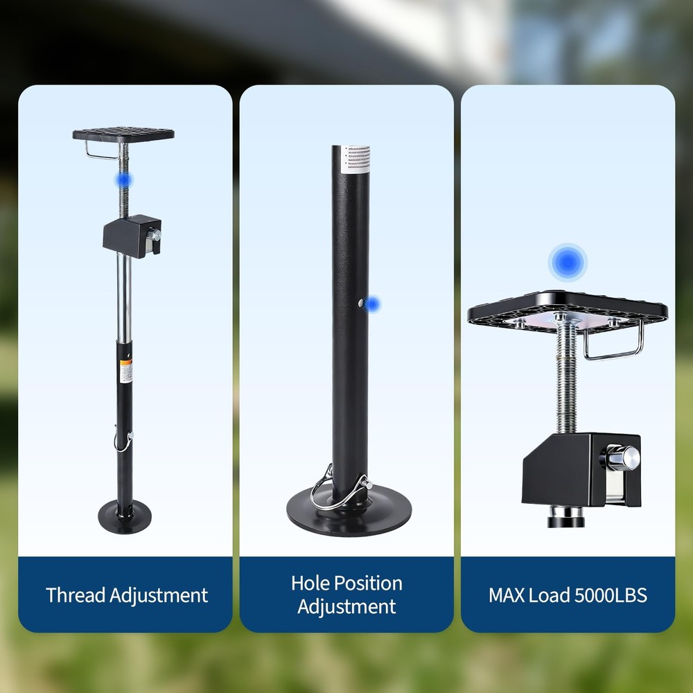4 x RV Slide Out Supports Jack with a Flat Top Support Block for Campers &RVs