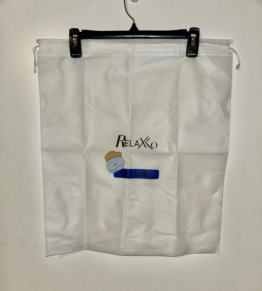 White woven Drawstring Relaxko Sitz Bath Bag New