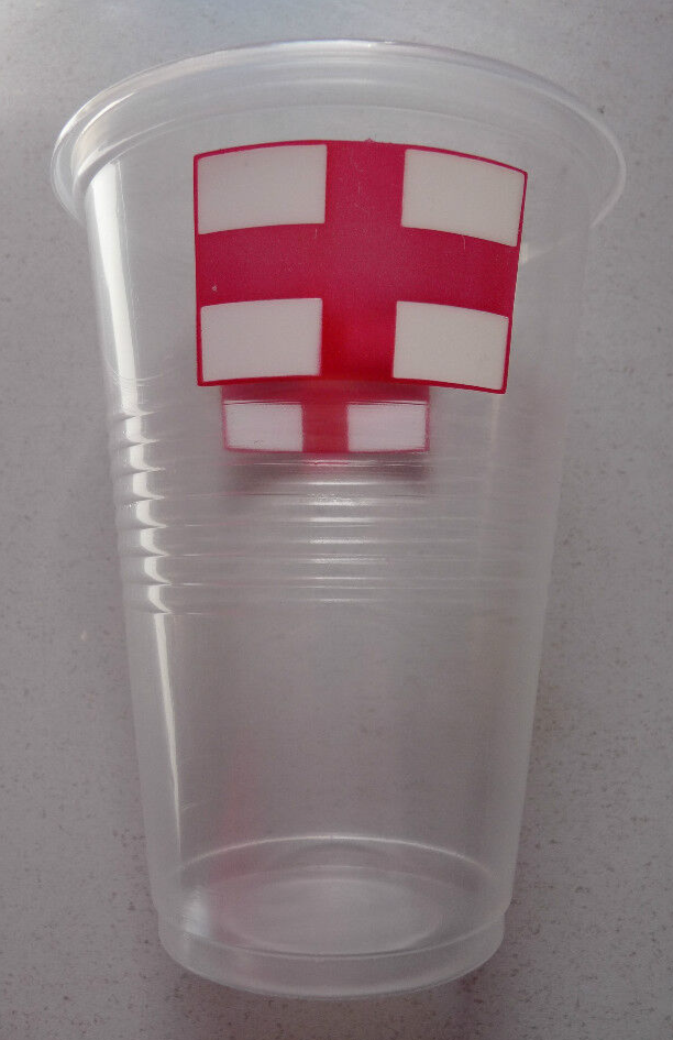 100 ENGLAND CLEAR PLASTIC CUPS 500ml BRAND NEW