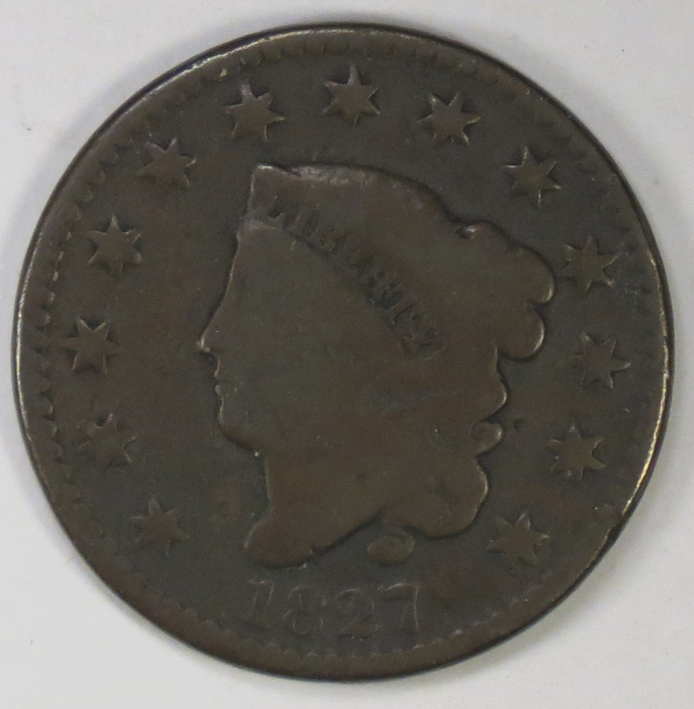 1827 Coronet Head Large Cent - G