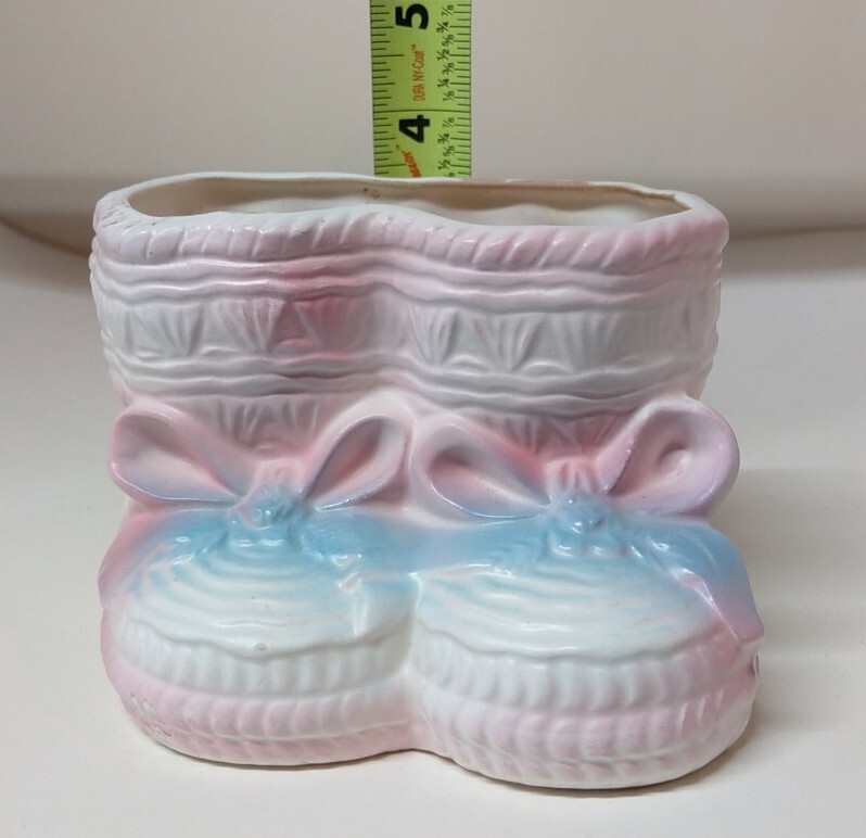 Ceramic Baby Booties Planter Vase Decor