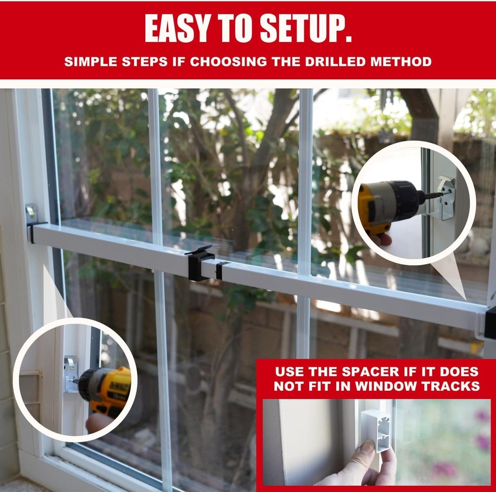 Extendable (14.25" to 37") Security Bars for Windows - White