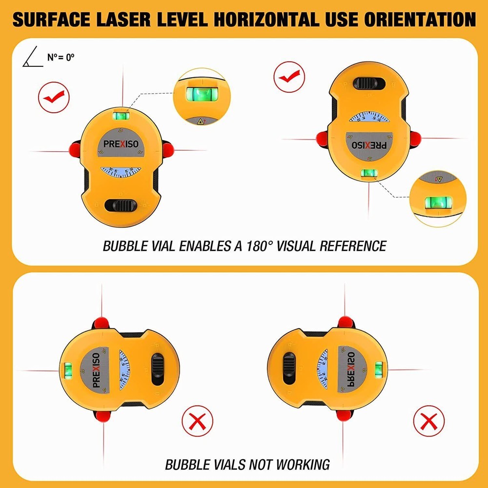 Multi-Function Laser Level LED Lights Vial 30Ft Horizontal & Vertical Line Laser