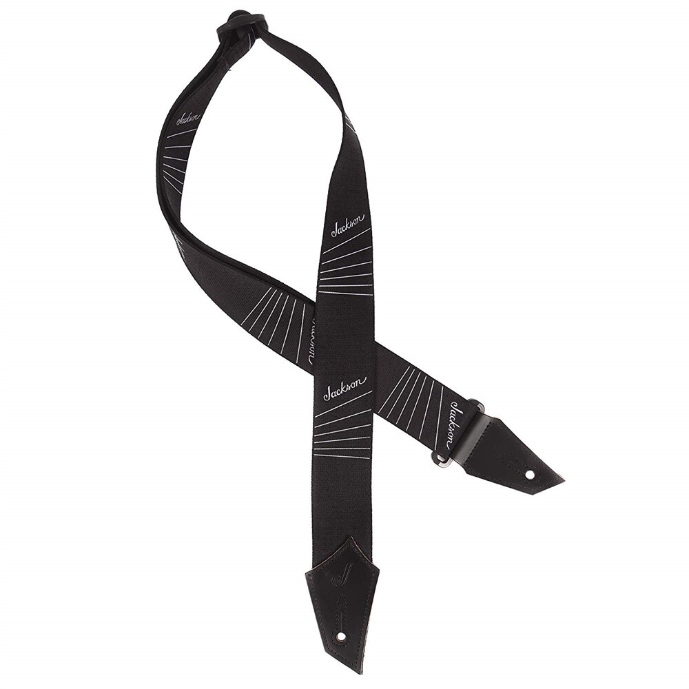 NEW Jackson String Pattern Poly Guitar Strap - BLACK/WHITE, #299-7864-001