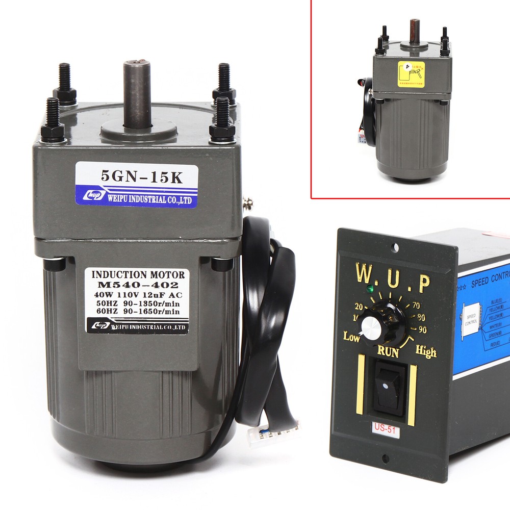 110V Reversible AC Gear Motor Electric Motor Variable Speed Controller