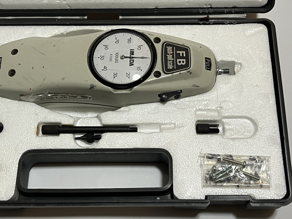 IMADA FB-100 Push Pull Mechanical Force Gauge Scale 0-100 Lbs Set Japan