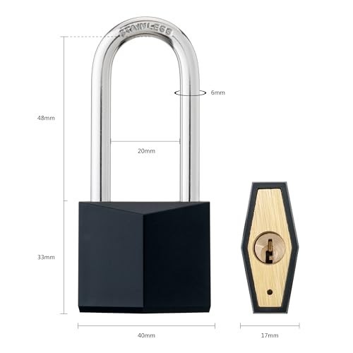 8-Pack Keyed Alike Padlocks, Rustproof Brass Locks with Long Shackle for Gates,