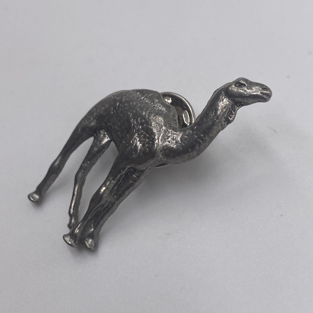 Vintage Silver Tone Camel Lapel Hat Pin