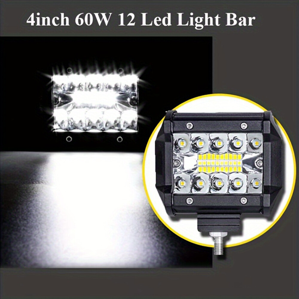 4" Tow Hitch Mounting Bracket COMBO LED Work Light Pods Backup Reverse For Truck