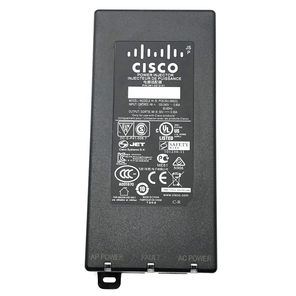 Genuine Cisco PoE Power Injector 56V for Cisco Wireless Access Point