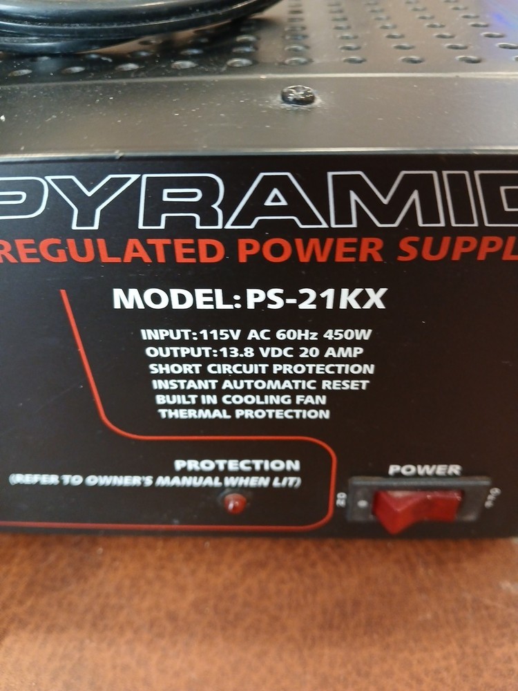 Pyramid Ps-21KX regulated power supply, with ammeter.