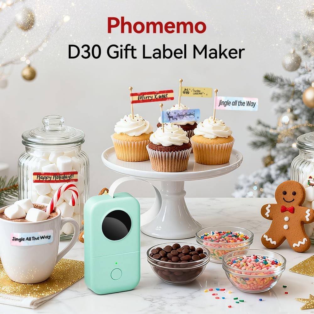 D30 Bluetooth Label Maker, Mini Portable Label Printer with Tape