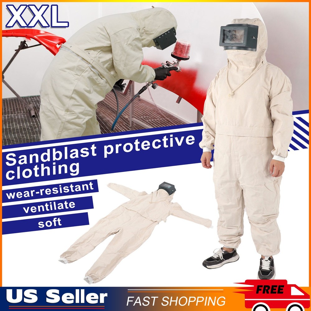 Full Protective Overalls Dustproof Breathable Sand Blasting Suit With Transp