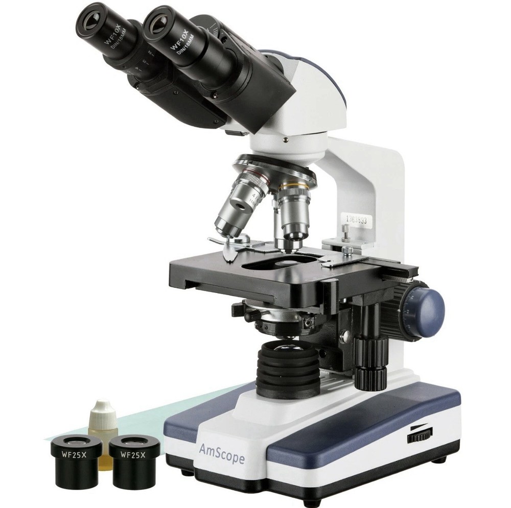 Amscope B120C 40X-2500X Binocular Compound LED Microscope + 3D Mechanical Stage