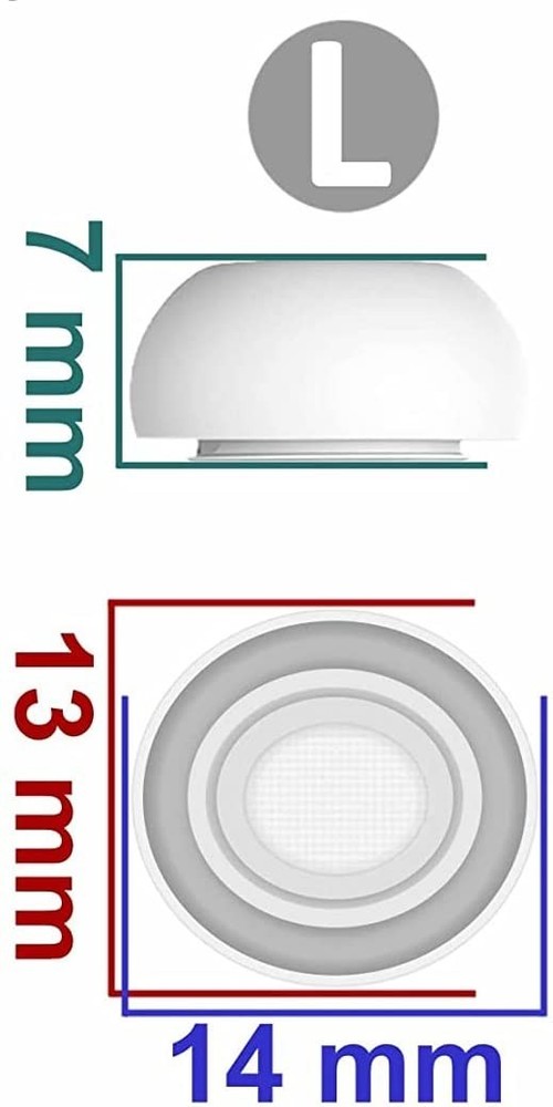 8 Sets Large Size Ear Tips Replacement for AirPods Pro 2nd / 1st Large, white