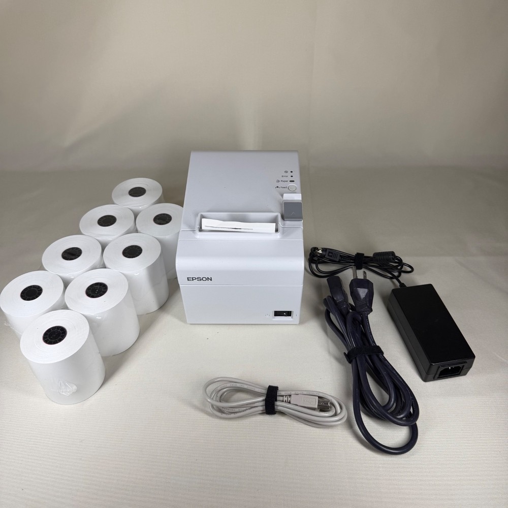 Epson TM-T20II-M Thermal Receipt Printer M267D USB Serial Starter Bundle 3” Roll