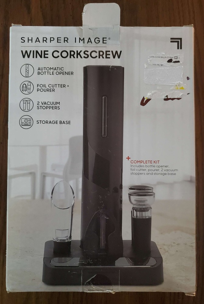 Sharper Image Automatic Wine Opener With Foil Cutter and Storage Base