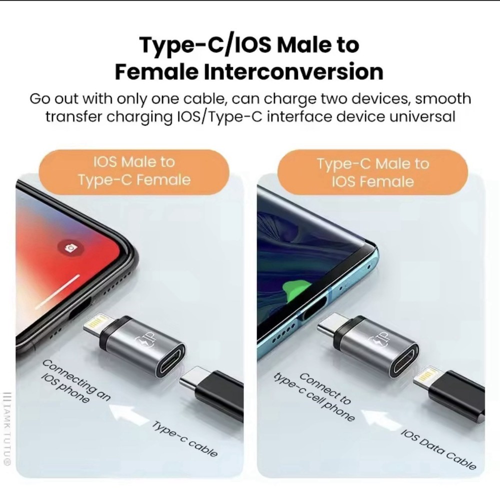 USB Cable Converter iPhone To USB C Adapter 20W iOS to Type-C