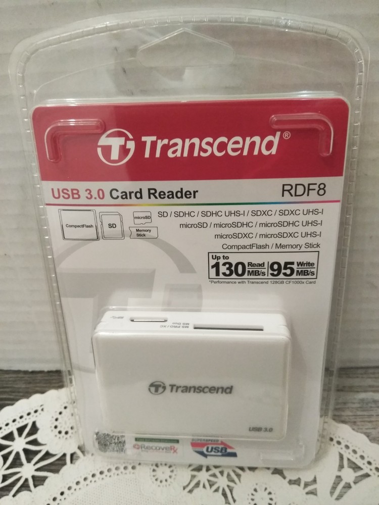 NEW Transcend RDF8 USB 3.0 Multi Card Reader for SD SDHC SDXC UHS CF MicroSD HC
