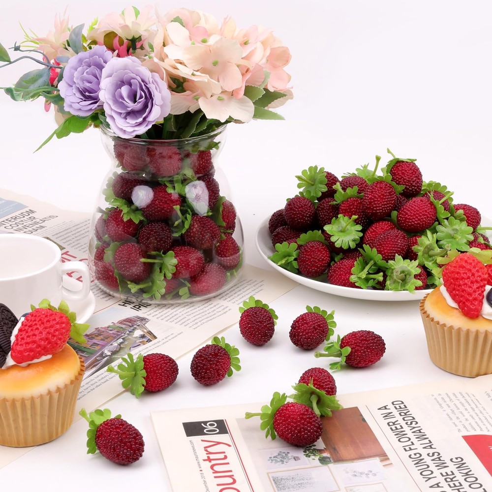 Gresorth 30pcs Artificial Raspberry Fake Fruit Decoration Home Red