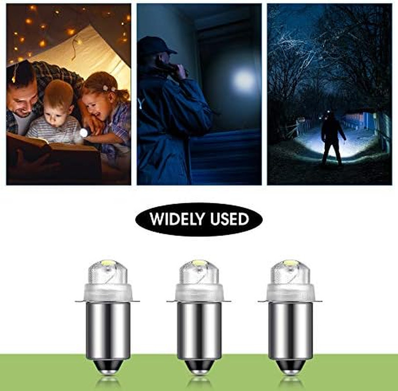 2 Pcs 30 Lumen 3-Volt LED Replacement Flashlight Bulbs Torch Bulb with 10 Year L