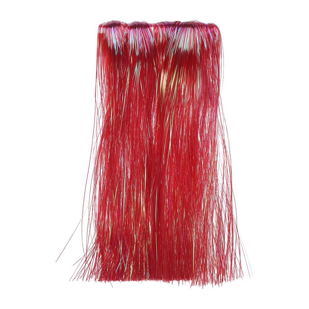 Fly Tying Materials, Crystal Flash 10 Pcs & 12 Inch & Red & PE